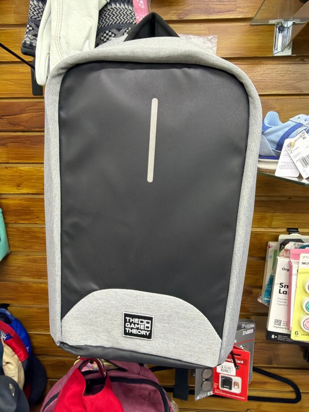 The Game Theory Anti Theft Backpack Gray Black New
